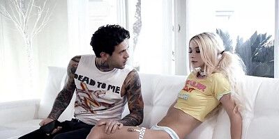 Kenzie Reeves is choked and dominated by a tattooed dude