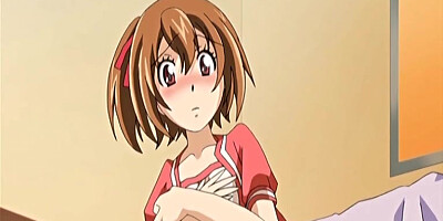 Busty anime coed first time kissing and sex