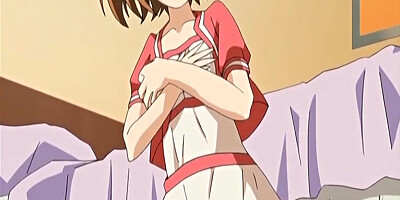 Busty anime coed first time kissing and sex