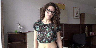Hot little 18 year old girl is getting rammed on the sofa
