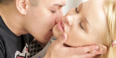 Blonde teen and her boyfriend have sensual intercourse