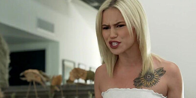 After getting her pussy licked, the blonde hussy got pounded by a long cock