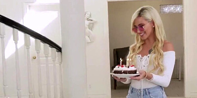 Tiny Blonde Teen Fucks and Sucks Stepdad For His Birthday