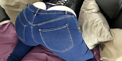 Fucking my Step Mom's big ass stuck in the sofa!