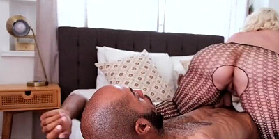 Busty blonde cougar Stassi Rossi is fucking with a black man