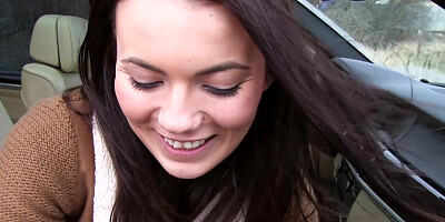 Regular girl with a nice ass is a pretty hitchhiker enjoying her first porn experience