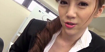 Busty Asian babe sucks a cock and takes it in her wet pussy