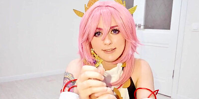 Webcam cosplay girl masturbates and fucks in front of the camera