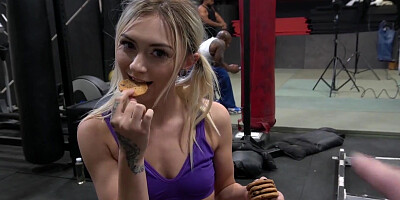 Bunch of big black studs are fucking a petite white chick