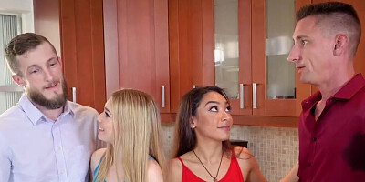 Sarah Lace & Jessica Marie swapped their partners in this 4some