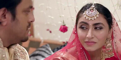 Just married Hindu couple is about to dive into their first sexual intercourse