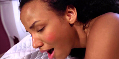 DEVIANTE - Petite ebony teen Romy Indy blowjob and pussy licking with step brother