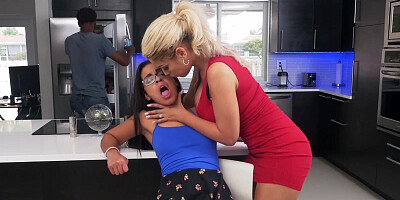 Slutty Latina fucks that dude while his wife is sleeping