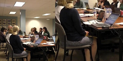 Mature Lady Plays with her Nylon Feet under Table