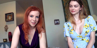 Redheaded MILF and her stepdaughter are sharing dude's hard prick