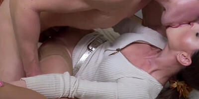 Skinny MILF Caroline Ardolino Takes StepSon’s Big Dick