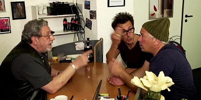 Dude plays with Alina Lamour's ass while fucking her on the couch