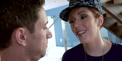 Redhead MILF Lauren Phillips blows her stepson and jumps on his cock