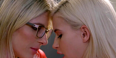 A pair of blondes are ready to dive into the world of sapphic erotica