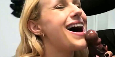 Blonde MILF is getting rammed by a masked black fellow and his monster-sized rod