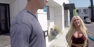 PAWG blonde MILF is oiled up for hardcore intercourse with a big johnson