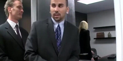 Two naughty secretaries are buttfucked by their big dicked boss