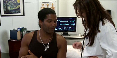 Horny doctor gets her hands on a huge black cock