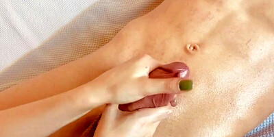 Cock massage, frenulum tease and massive cumshot - Isis Moone