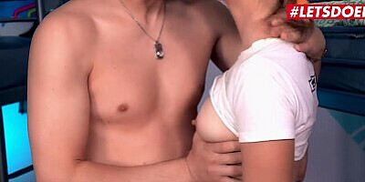 HORNY HOSTEL - Sneaky Fuck Between Two Horny Roommates Full Scene