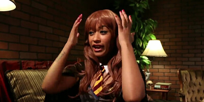 Skin Diamond Dressed in Harry Potter Cosplay gets Fucked Hard