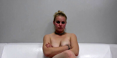 Amateur Czech blonde sucks dick during casting and takes a banging