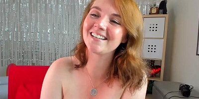 Busty redhead webcam MILF Haylee Love teases fans with big tits