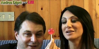 Hot Italian Woman with a Sucker