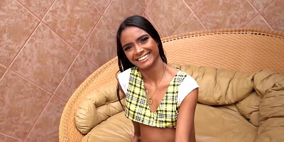 Lovely babe gets her hole filled with two hard BBCs