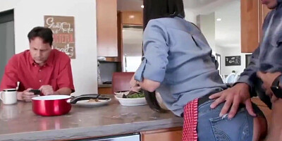 Tattooed girl Melissa Lynn is showing her dick-sucking skills on that guy