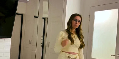 Nerdy girl sucks a dick and gets fucked in this POV video
