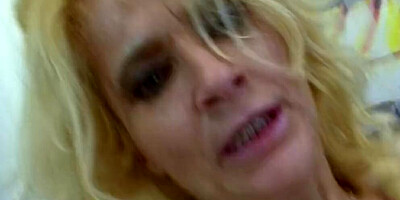 Amateur blonde MILF takes a hard cock in that hairy pussy