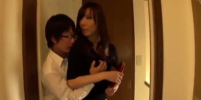 Asian MILF is fingered and fucked by her horny stepson