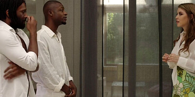 Cute Eden Ivy gets her hole destroyed with BBCs in 3some