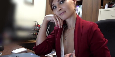 I've got a new job. Jeny Smith gets naked at her new job. Hidden cam prank