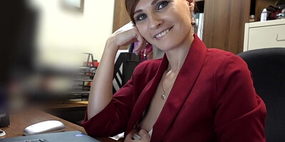 I've got a new job. Jeny Smith gets naked at her new job. Hidden cam prank