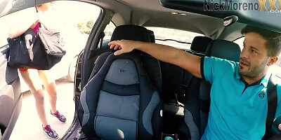 FREE Video - Horny Uber driver fucks an 18-year-old Latina tourist in the car - VIDEO CREAMPIE