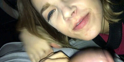 POV slutty amateur chick wrapped her lips around the BBC