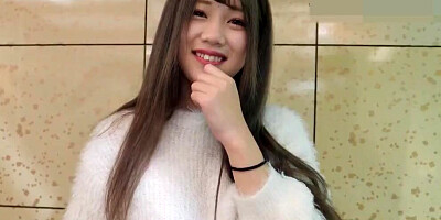 A slender Japanese beauty. Blowjob and shaved creampie sex, almost uncensored