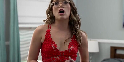 Nerdy girl Katie Kush sucks that hard cock and rides it nicely