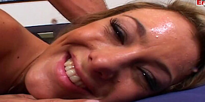 Slutty mom is fingered and fucked at her first porn casting video