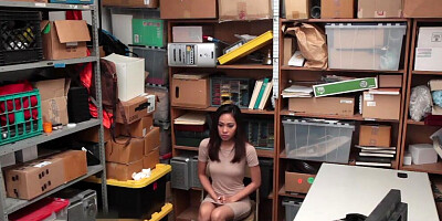 Shoplifter Aurora Winters is strip-searched and fucked by a security officer