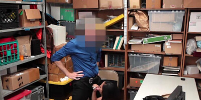 Shoplifter Aurora Winters is strip-searched and fucked by a security officer
