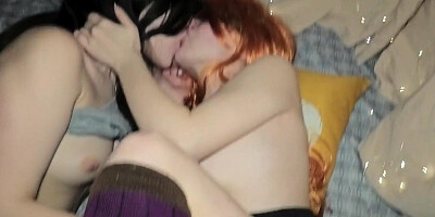 Wife sharing Husband with stepsis - threesome sex, swapping pussy, cum on body - Step Sister Moore