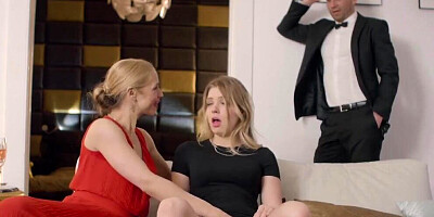 Husband and wife invited their cute teen neighbor for an FFM threesome